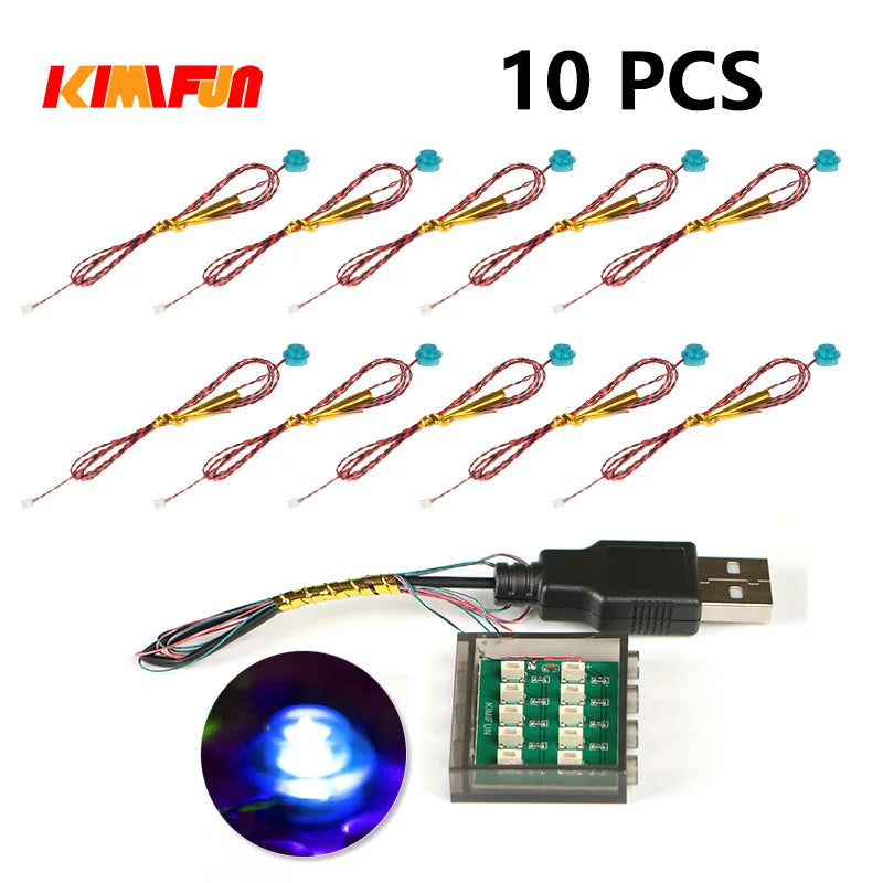 10PCS 0.8mm Pin RGB LED For LEGO Building Blocks