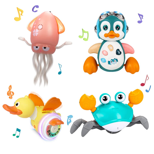 Kids Electronic Pet Toys Dancing Octopus&Duck Musical Penguin Baby Crawling Toys