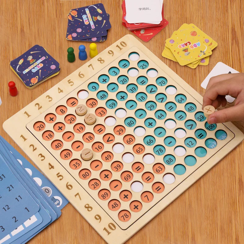 99 Multiplication Table Math Toy Montessori Educational Wooden Board