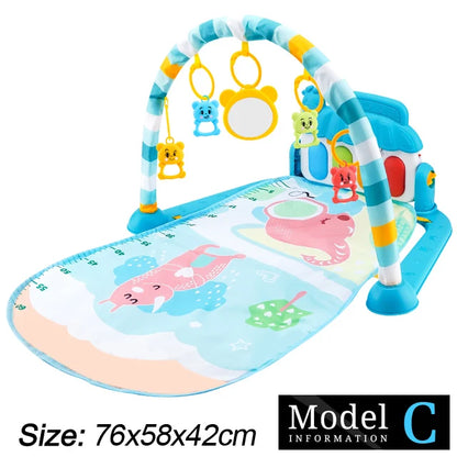 Baby Fitness Stand Music Play Gym Activity Toys Newborn Piano Crawling Blanket Pedal