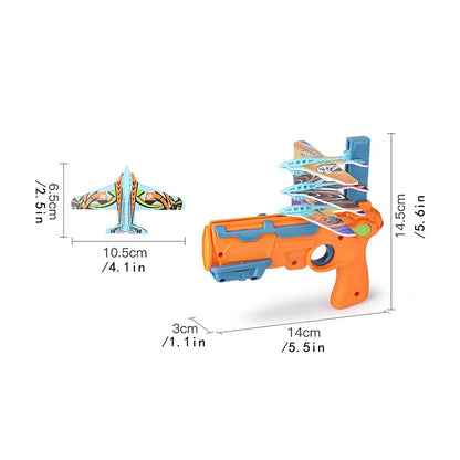 HOT！Airplane Launcher Bubble Catapult With 6 Small Plane Toy Funny Airplane Toys