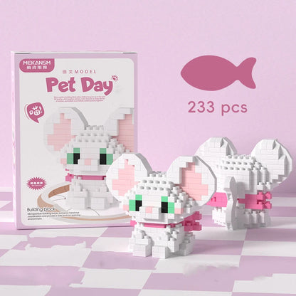 18 New Pet Cat And Dog Animal Dolls Children's Educational Building Block Toys
