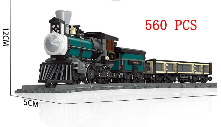 City Train Set Steam Bullet Vehicle Cargo Railway Station
