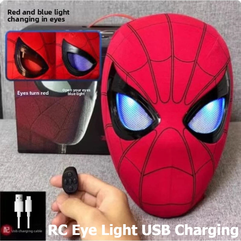 In Stock Miles Spider-Man 1:1 Scale Electronic Mask With Moving Glowing Eyes