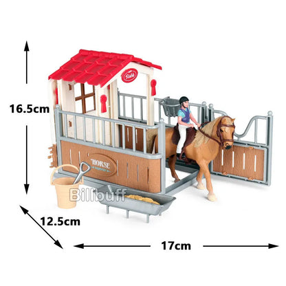 DIY Horse Race Model Horseman Farm Animal Figurines