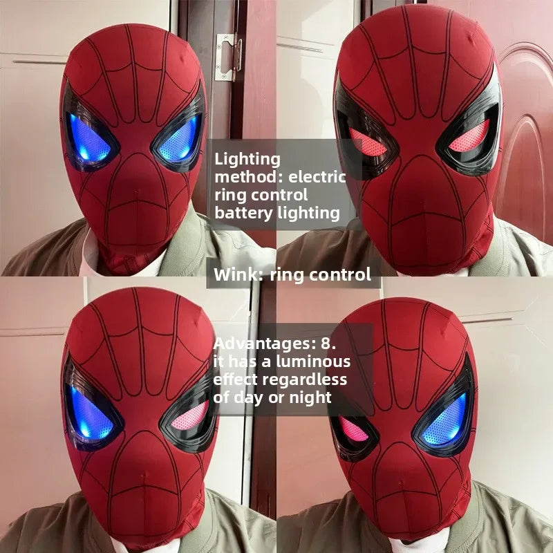 In Stock Miles Spider-Man 1:1 Scale Electronic Mask With Moving Glowing Eyes