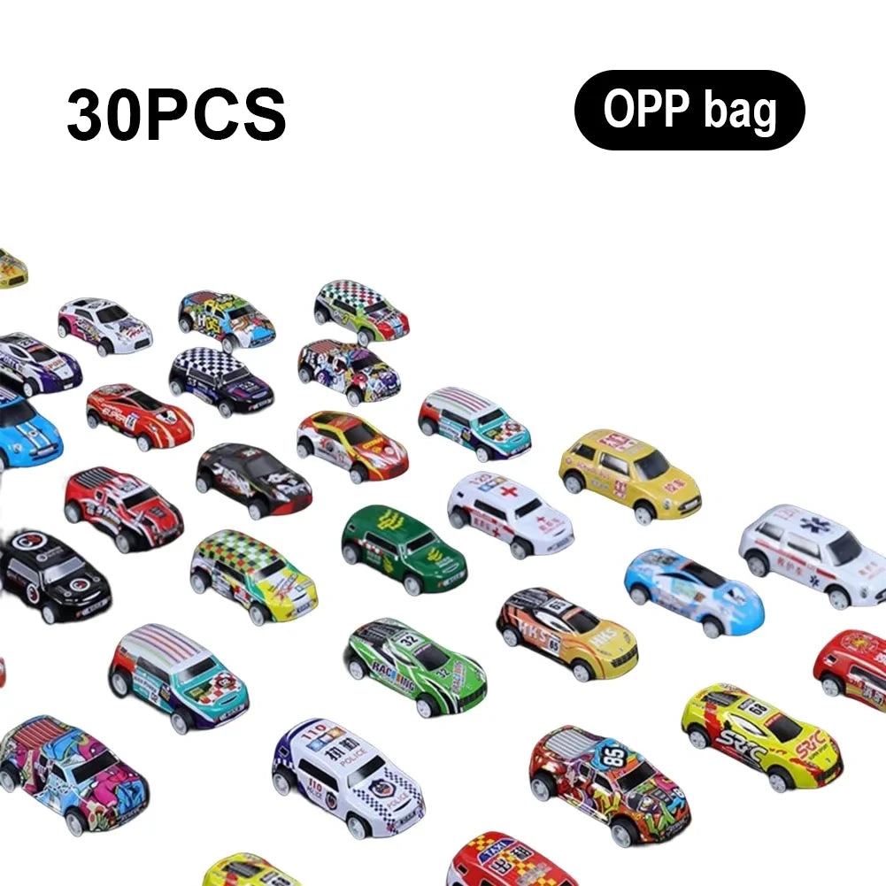 10/20/30 Pcs Alloy Pull Back Car Model Cool Boy Inertial Racing Cars with Storage Box