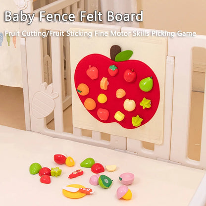 Baby Felt Board Play Food Toys Wall Sticker Fruits Vegetables