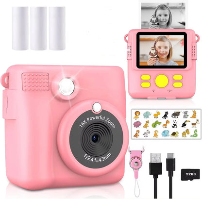 1080P HD Video Camera Portable Instant Print Camera for Kids