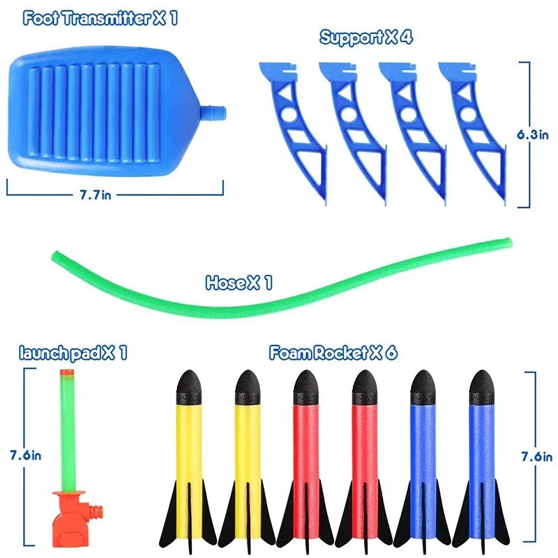 Children's Air Rocket Foot Pump Launcher Accessories Set