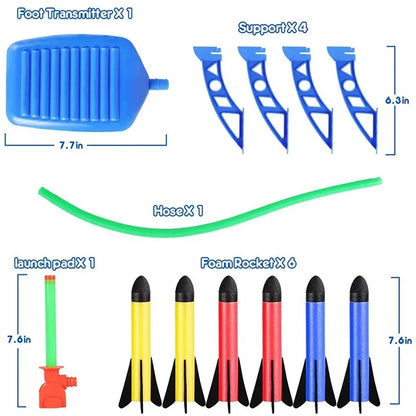Children's Air Rocket Foot Pump Launcher Accessories Set