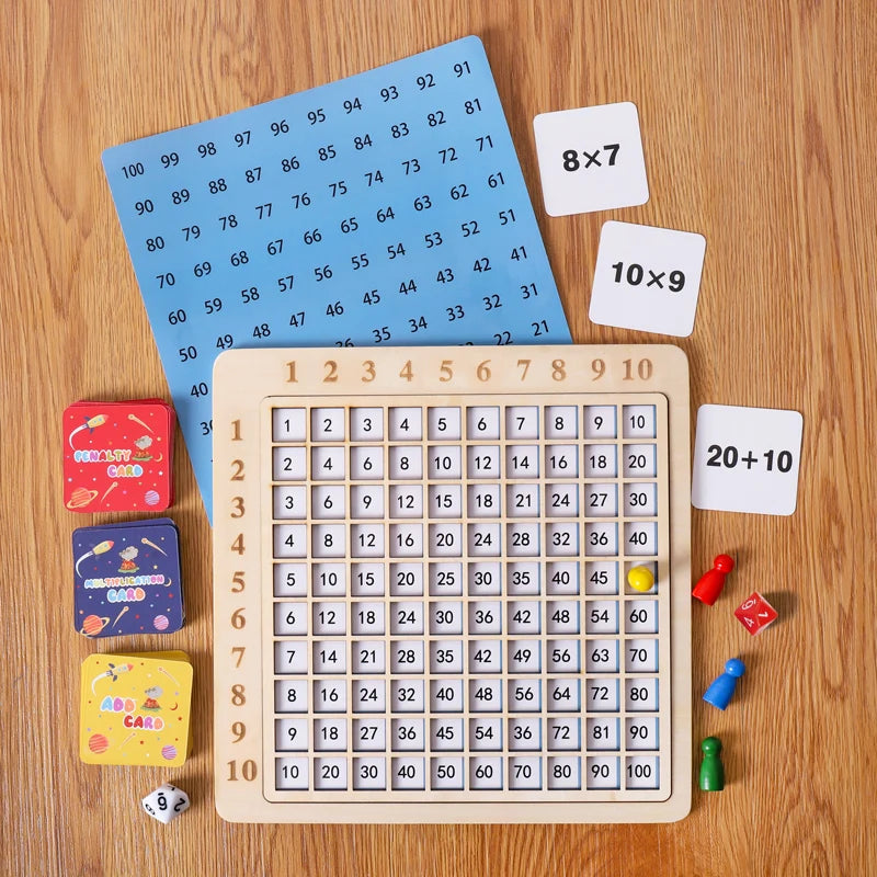 99 Multiplication Table Math Toy Montessori Educational Wooden Board