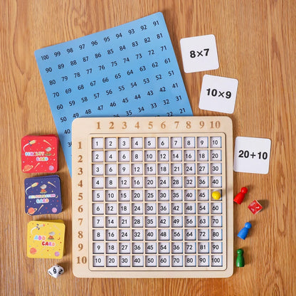99 Multiplication Table Math Toy Montessori Educational Wooden Board