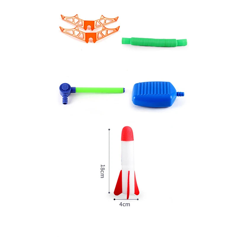 Kids Rocket Launcher Step Pump Power Air Pressed Stomp Outdoor Family Games
