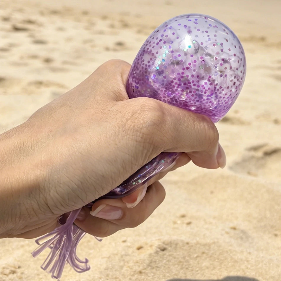 Glitter Octopus Squishy Glitter Jellyfish Squishy with Box Dumplings