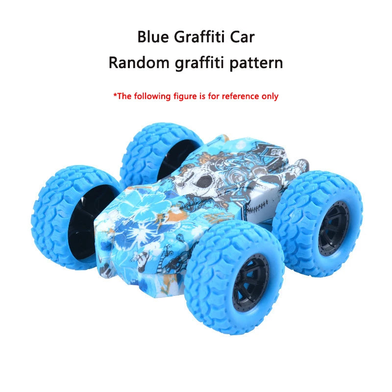 Mini Inertia Car Toys For Children Collision Automatic Turnover Double-Sided Running Car