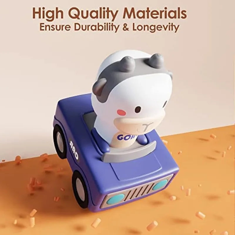 Press and Go Car Toys for Toddlers 1-3, Baby Animal Racing Cars,