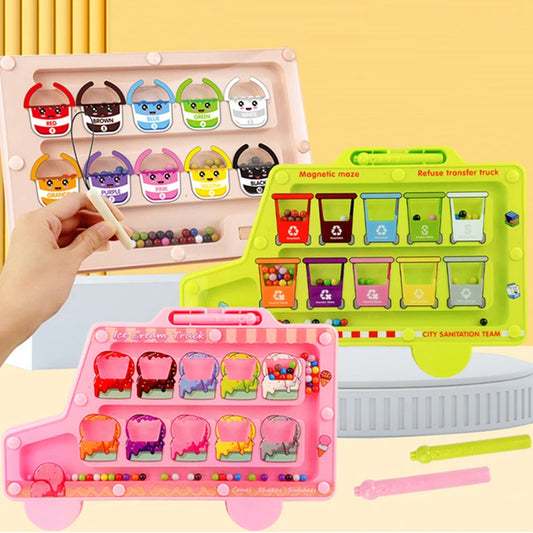 Magnetic Maze Color Sorting Game Kids Toys Fine Motor Training Pen