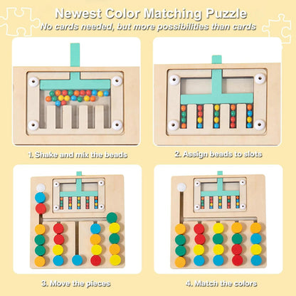 Montessori Wooden Color Matching Puzzles Preschool Learning Toys