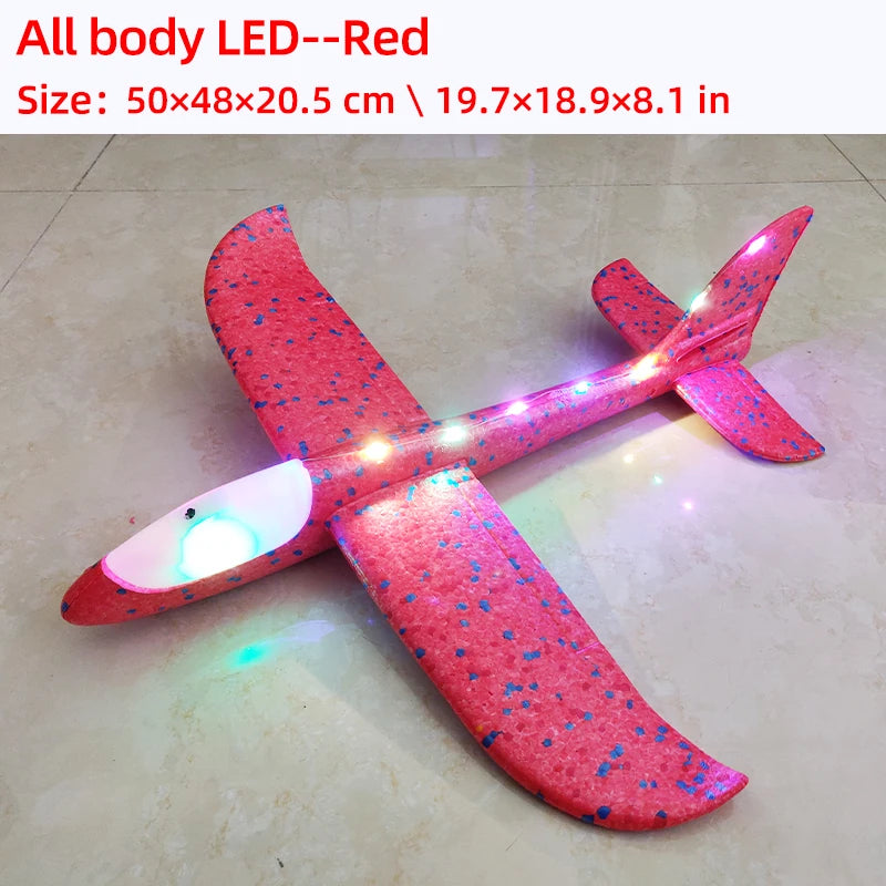 33/50CM Big Foam Plane Glider Hand Throw Airplane Light Inertial Bubble Planes