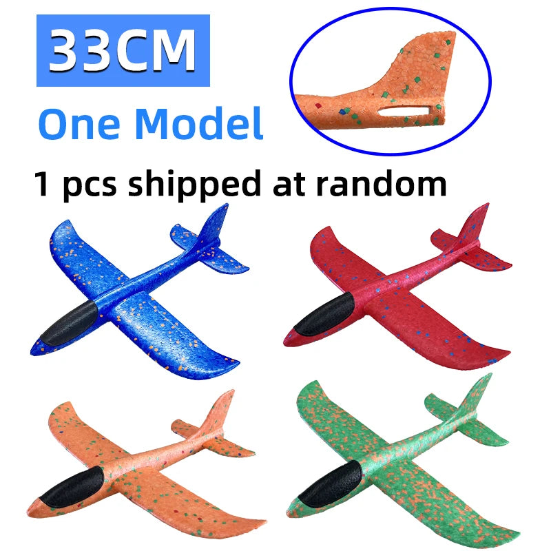 33/50CM Big Foam Plane Glider Hand Throw Airplane Light Inertial Bubble Planes