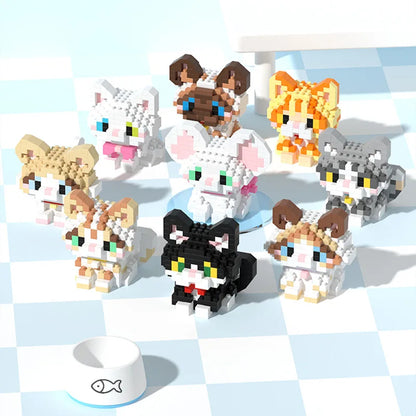 18 New Pet Cat And Dog Animal Dolls Children's Educational Building Block Toys