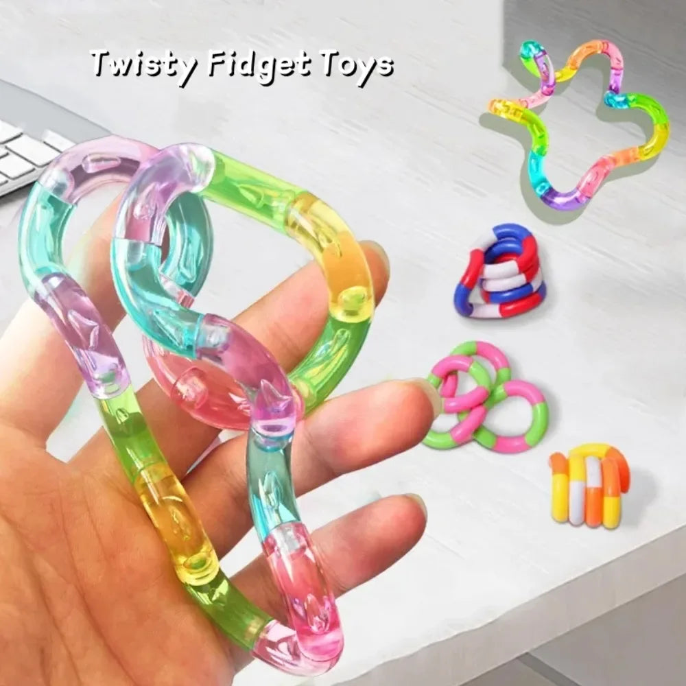Temperature Change Rrainbow Deformable Rope Pressure Stress Relief Toys