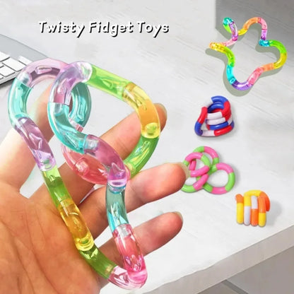 Temperature Change Rrainbow Deformable Rope Pressure Stress Relief Toys