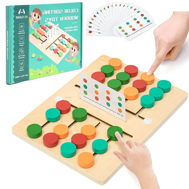 Colorful Slide Puzzle Board Game Color Matching Slide Sensory Educational Toy