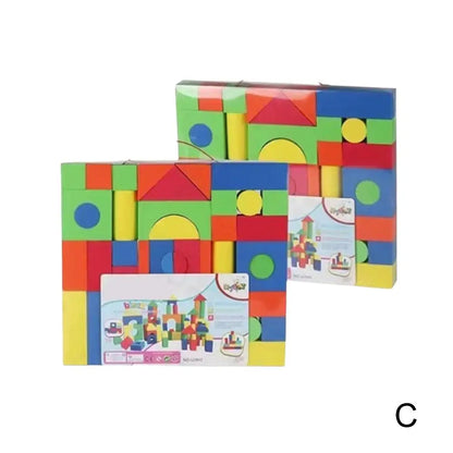 Wooden Building Blocks Set with Storage Bag Wooden Toys