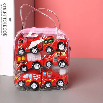 Mini Car Model Toy Pull Back Car Toys Engineering Vehicle Fire Truck
