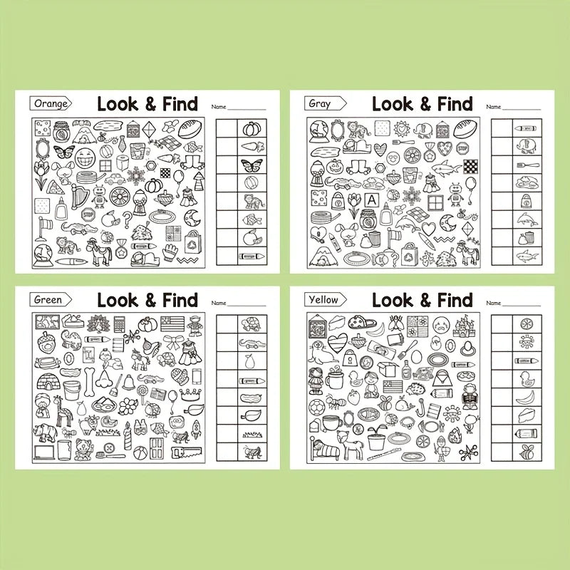 Look & Find Visual Puzzle Book for Kids with Color & Shape Search Activities