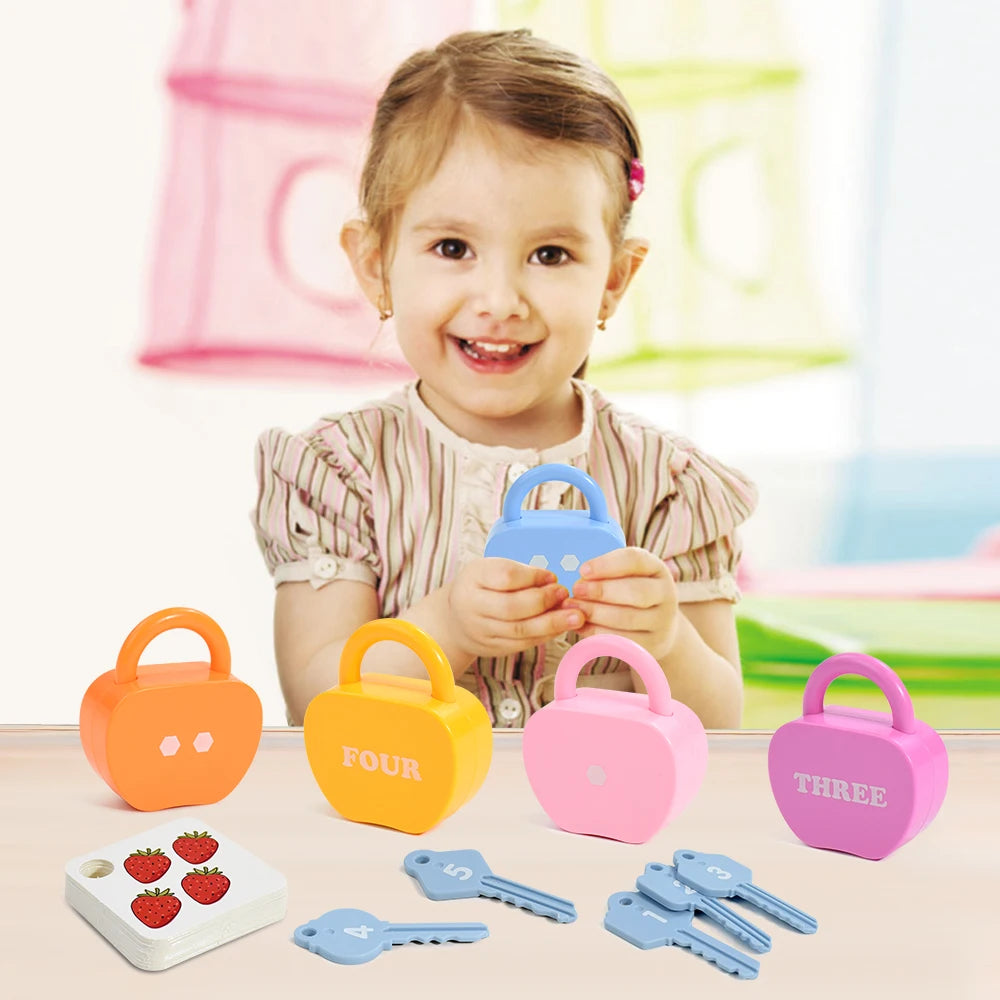 20PCS Kids Alphabet Lock Key Toy Set Car Locks Montessori Educational Number Matching