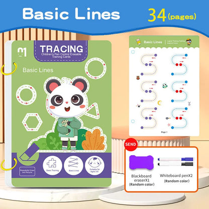 Drawing and Control Training, Thick Lines, Educational Diary, Notebook