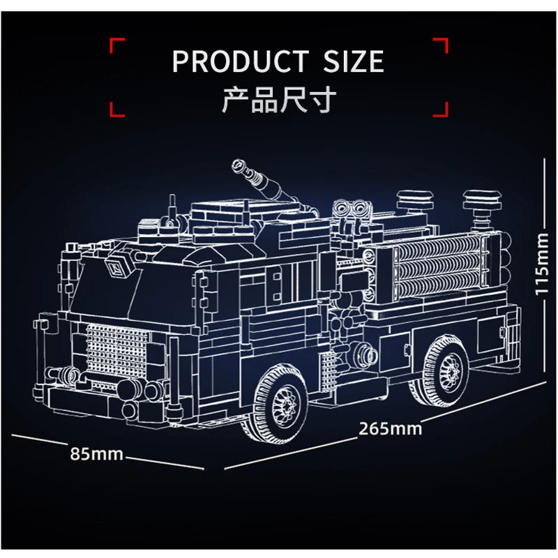 Le Yi 31070 American-style fire truck building toy city