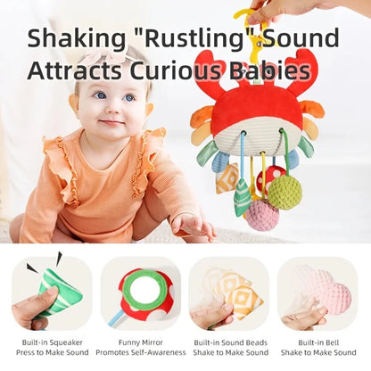 Baby Soothing Toy Crab Pull-String Stroller Charm