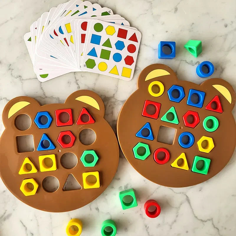 Children Matching Puzzle Toys Colors Geometric Shape Jigsaw Board Games Early Educational
