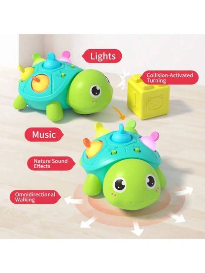 Baby Crawling Toy with Sound and Light Turtle, Baby Learning