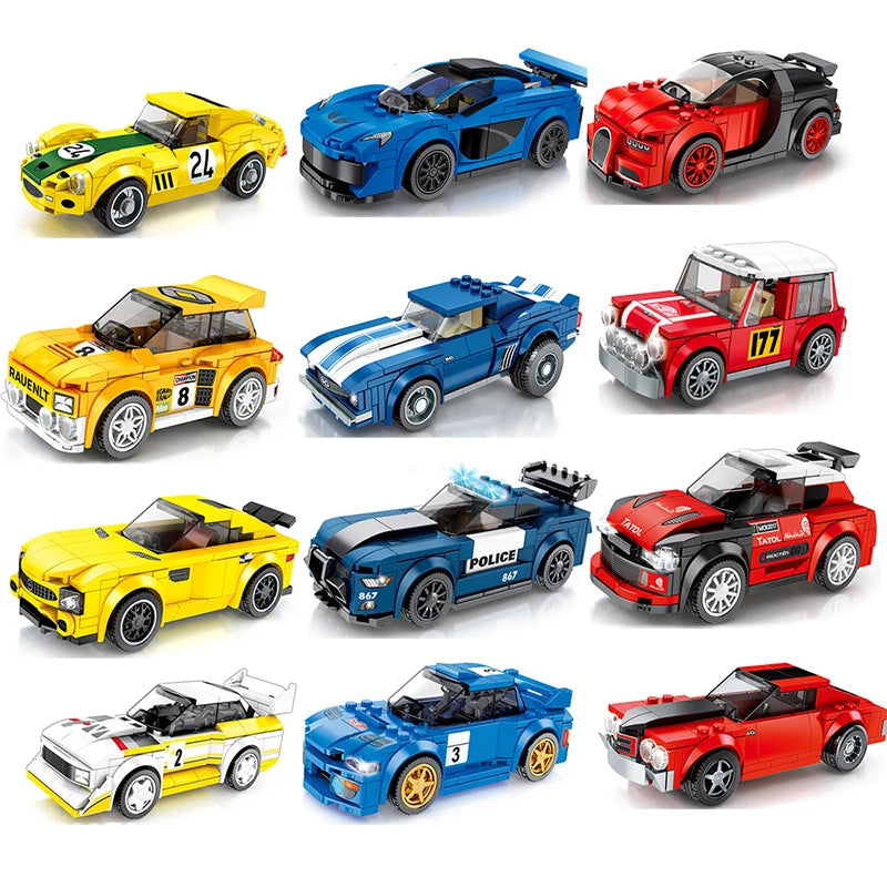 City Speed Racing MOC Car Sports Building Blocks Bricks Classic