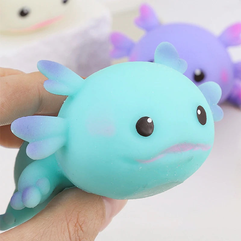1/4pcs Axolotl Squeeze Ball Cute Fish Relax Cartoon Antistress Squishy