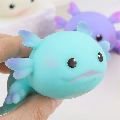 1/4pcs Axolotl Squeeze Ball Cute Fish Relax Cartoon Antistress Squishy