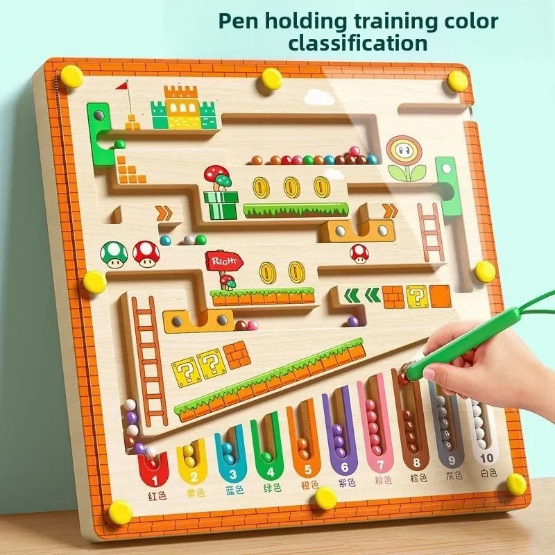 Magnetic Color and Number Maze Learning Education Toys