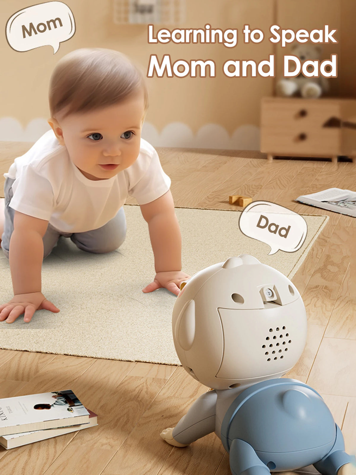 1Pcs Crawling Doll with Music Baby Toys,