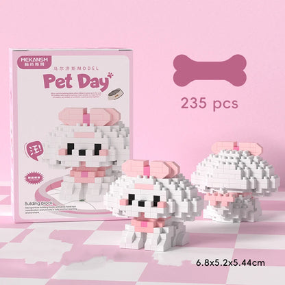 18 New Pet Cat And Dog Animal Dolls Children's Educational Building Block Toys