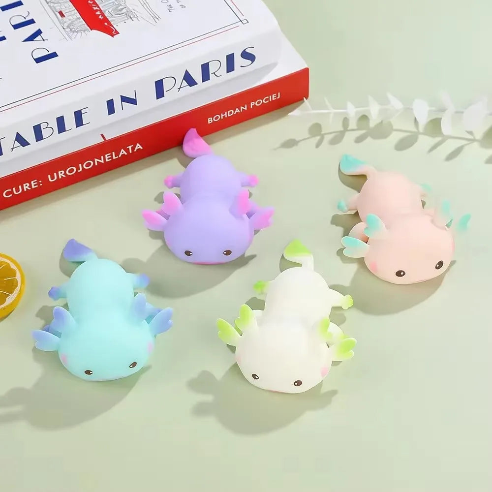 1/4pcs Axolotl Squeeze Ball Cute Fish Relax Cartoon Antistress Squishy