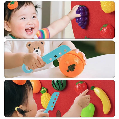 Baby Felt Board Play Food Toys Wall Sticker Fruits Vegetables
