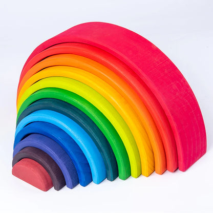 Wooden Rainbow Block Colorful Stacking Building Block