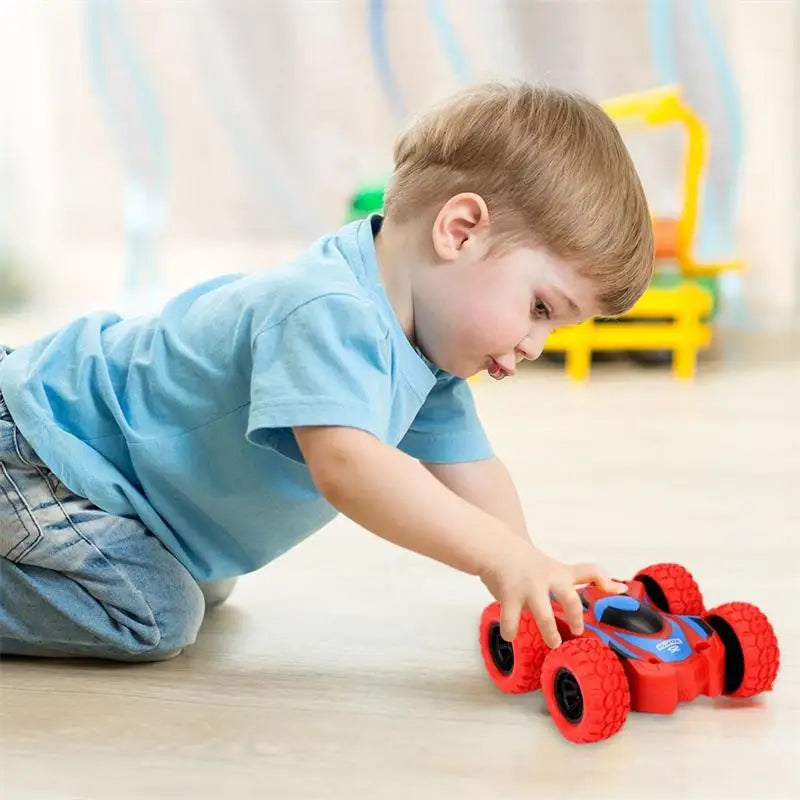 Mini Inertia Car Toys For Children Collision Automatic Turnover Double-Sided Running Car