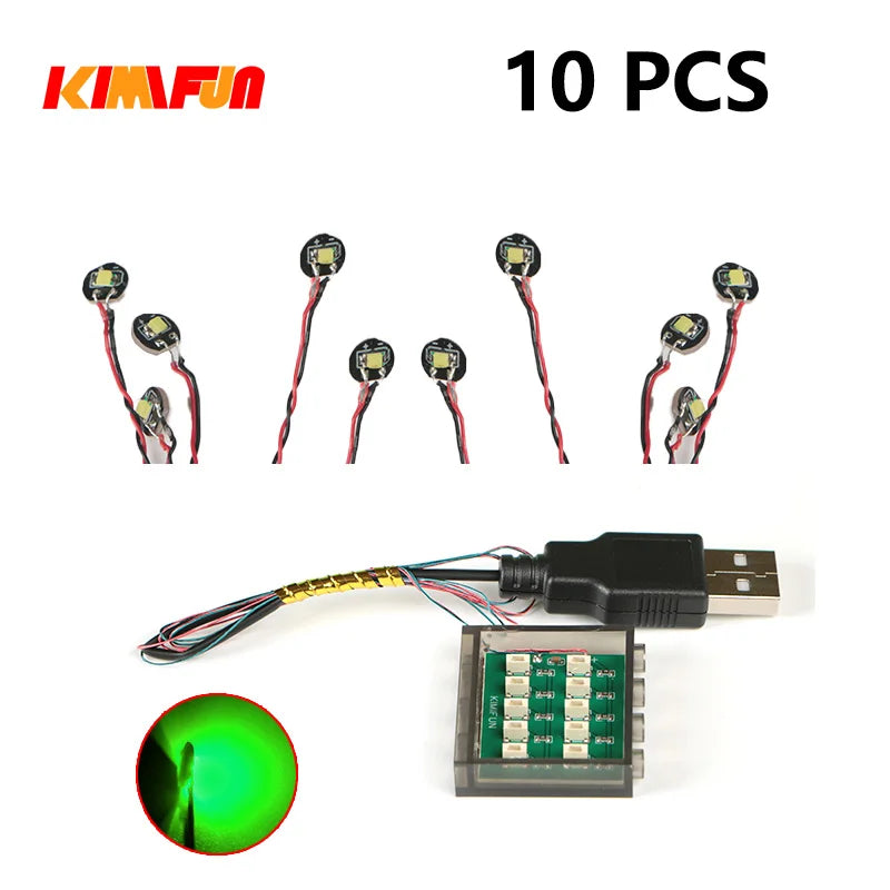 10PCS 0.8mm Pin RGB LED For LEGO Building Blocks