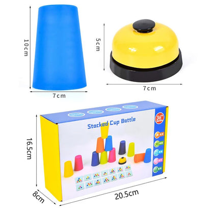 Montessori Toys Stack Cup Game With Card Educational Intellectual Enlightenment